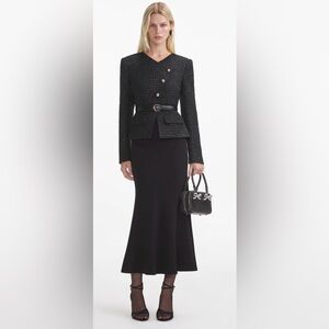 Self Portrait boucle assymetric midi dress